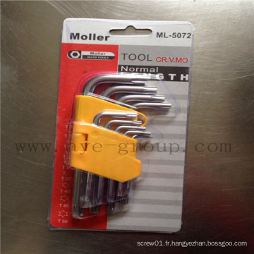 Star head short Hex Key 9PCS